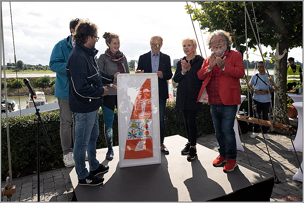 Die Kultur-Regatta Sailing #Art4GlobalGoals - Nachhaltigkeitsziele (Sustainable Develpment Goals / SDGs) der Vereinten Nationen (UN); Monheim - Duesselorfer Yachthafen, 22.08.2021