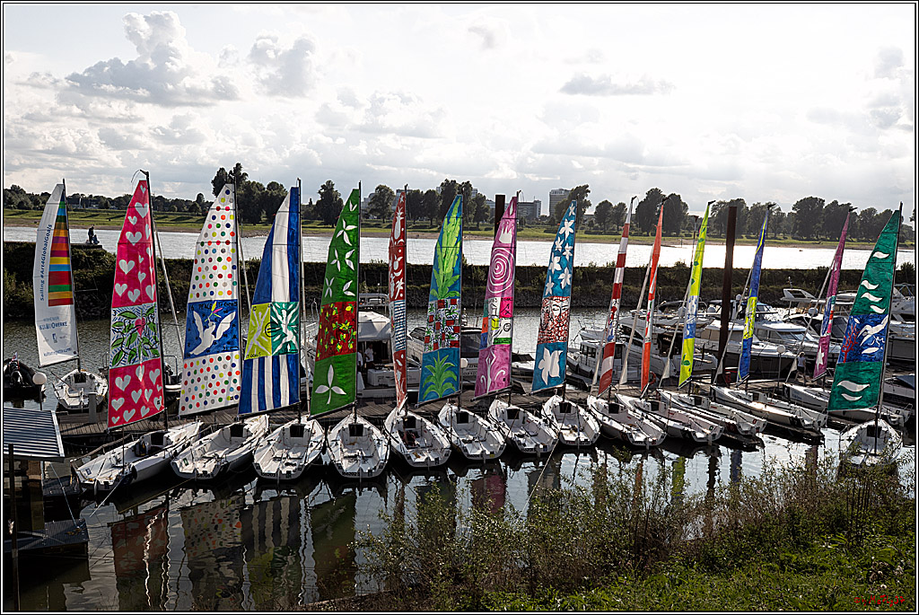 Die Kultur-Regatta Sailing #Art4GlobalGoals - Nachhaltigkeitsziele (Sustainable Develpment Goals / SDGs) der Vereinten Nationen (UN); Monheim - Duesselorfer Yachthafen, 22.08.2021