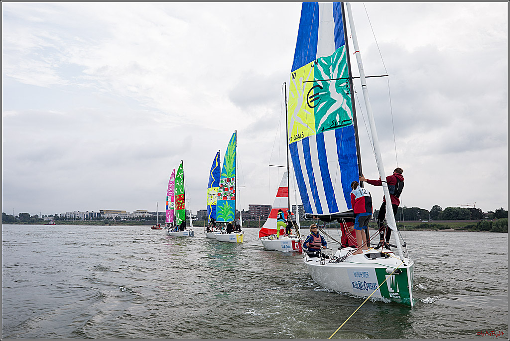 Die Kultur-Regatta Sailing #Art4GlobalGoals - Nachhaltigkeitsziele (Sustainable Develpment Goals / SDGs) der Vereinten Nationen (UN); Monheim - Duesselorfer Yachthafen, 22.08.2021