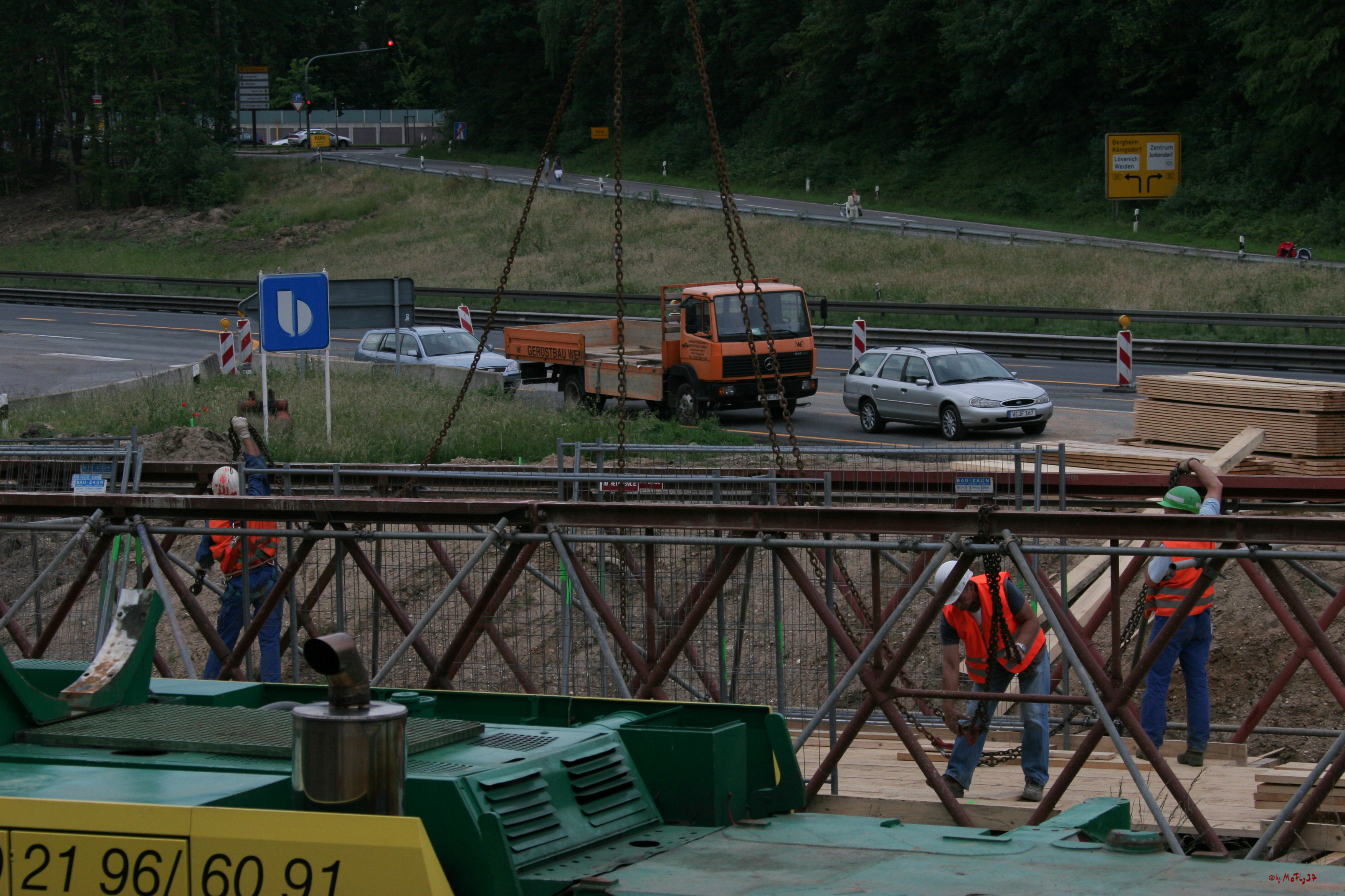 Brückenabriss Jungblutbrücke Fahrrad-u. Fussgängerbrücke; Köln, 02.06.2007