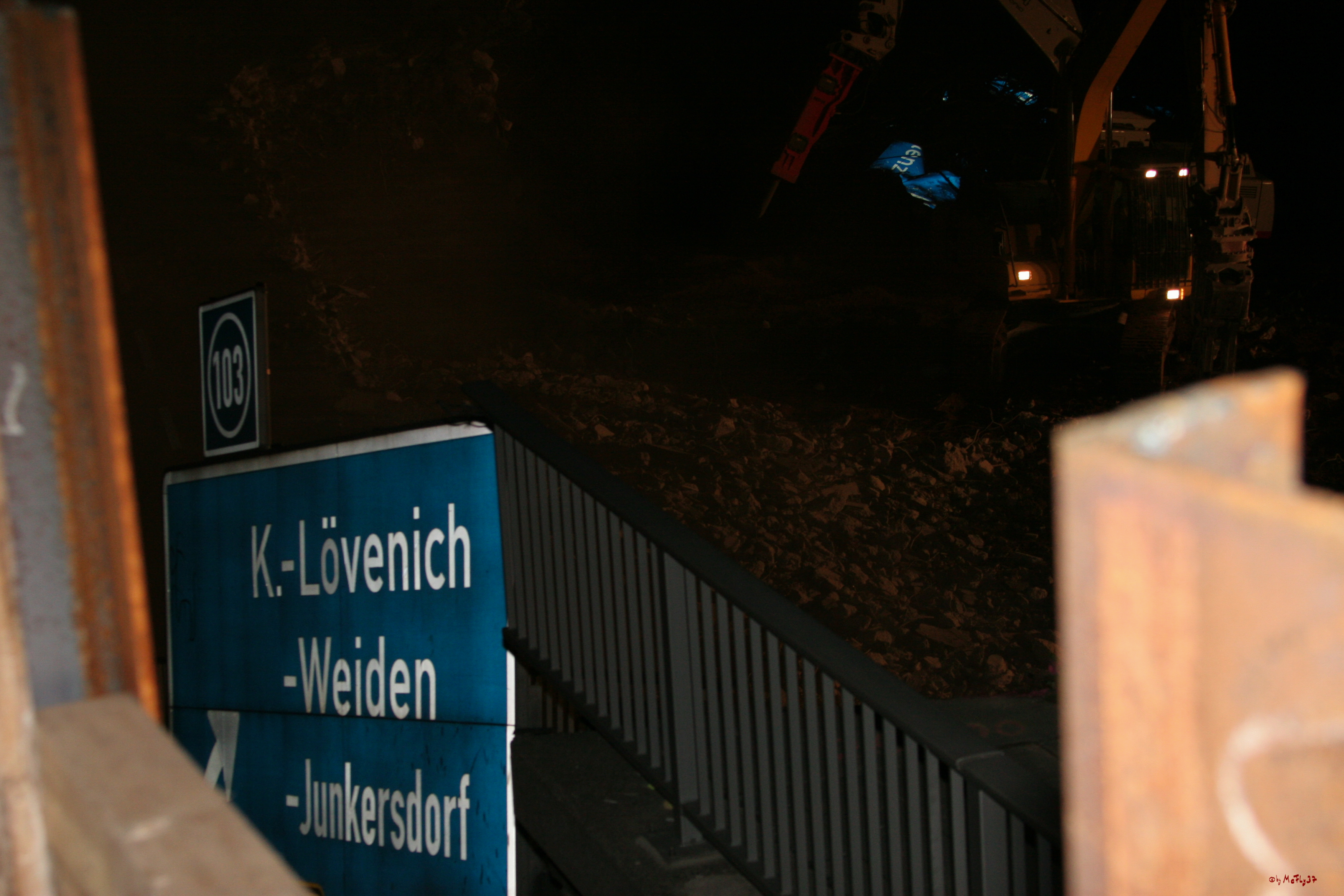 Brückenabriss Jungblutbrücke Fahrrad-u. Fussgängerbrücke; Köln, 03.06.2007